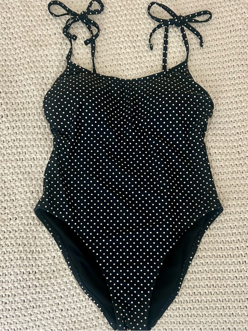 Shade & Shore black and white polka dot one piece swimsuit